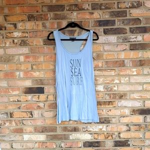 A Pea in a Pod- Fun Light Blue Maternity Tank size Large